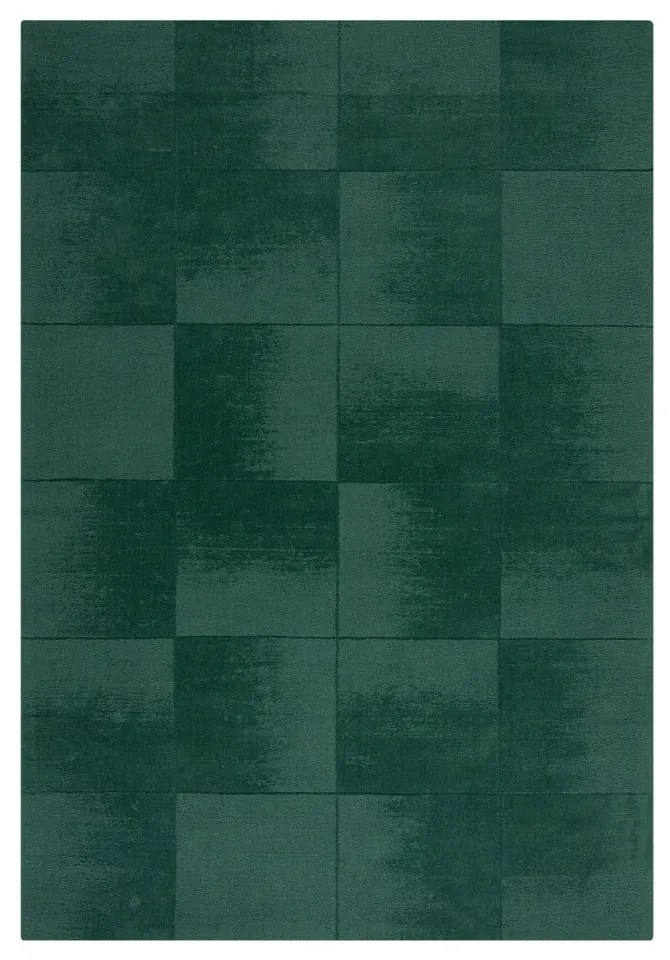 Morski wełniany dywan tkany ręcznie 120x170 cm Demi Check Ombre – Flair Rugs