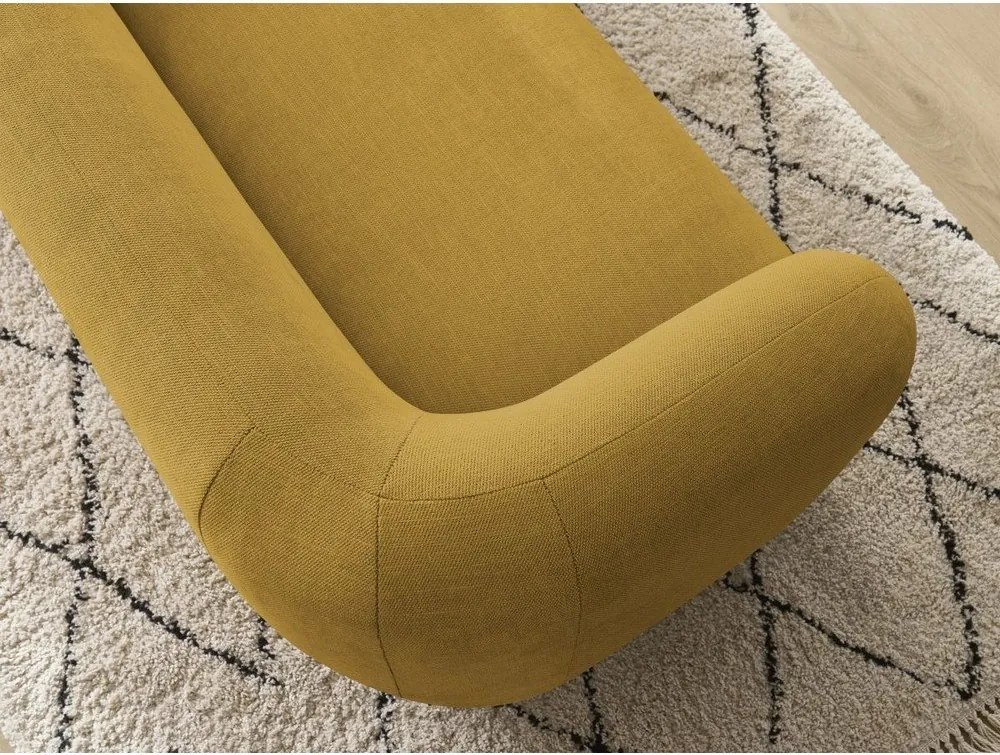 Żółta sofa z tkaniny szenilowej 160 cm Celine – Bobochic Paris