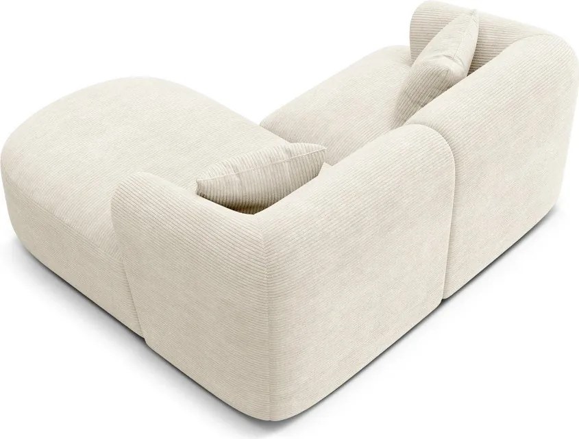 Beżowy sztruksowy narożnik (prawostronny/z szezlongiem) Campi – Cosmopolitan Design