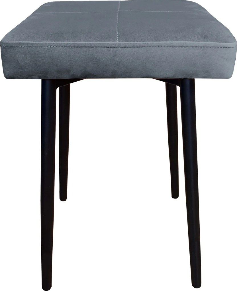 Taboret MAX tkanina Welur stelaż metalowy STOŁEK LOFT : Kolor nogi - Czarna stożek, Kolor tkaniny - VELVET - BL14, Typ tkaniny - Velvet