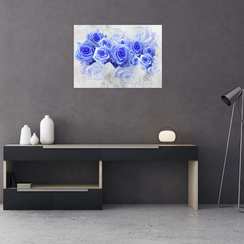 Obraz - Niebieskie róże (70x50 cm)