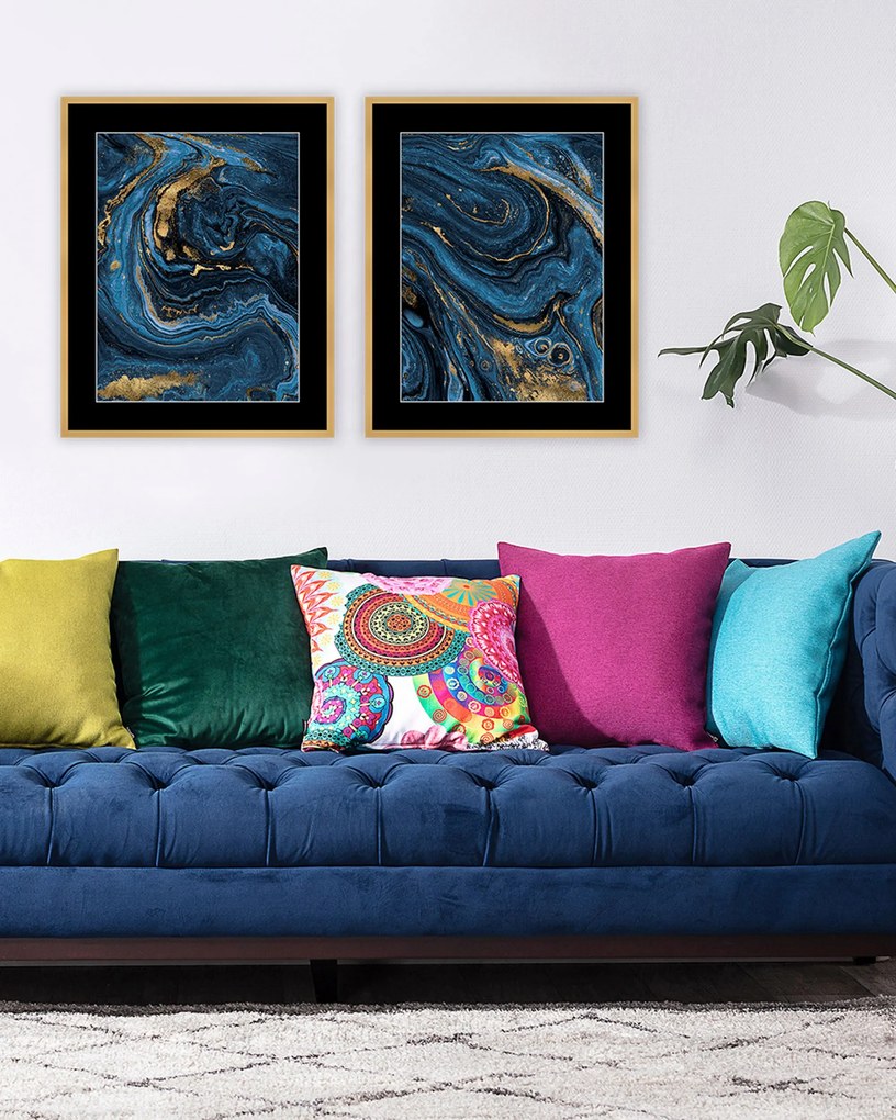 Obraz Abstract Blue&Gold II 40 x 50 cm