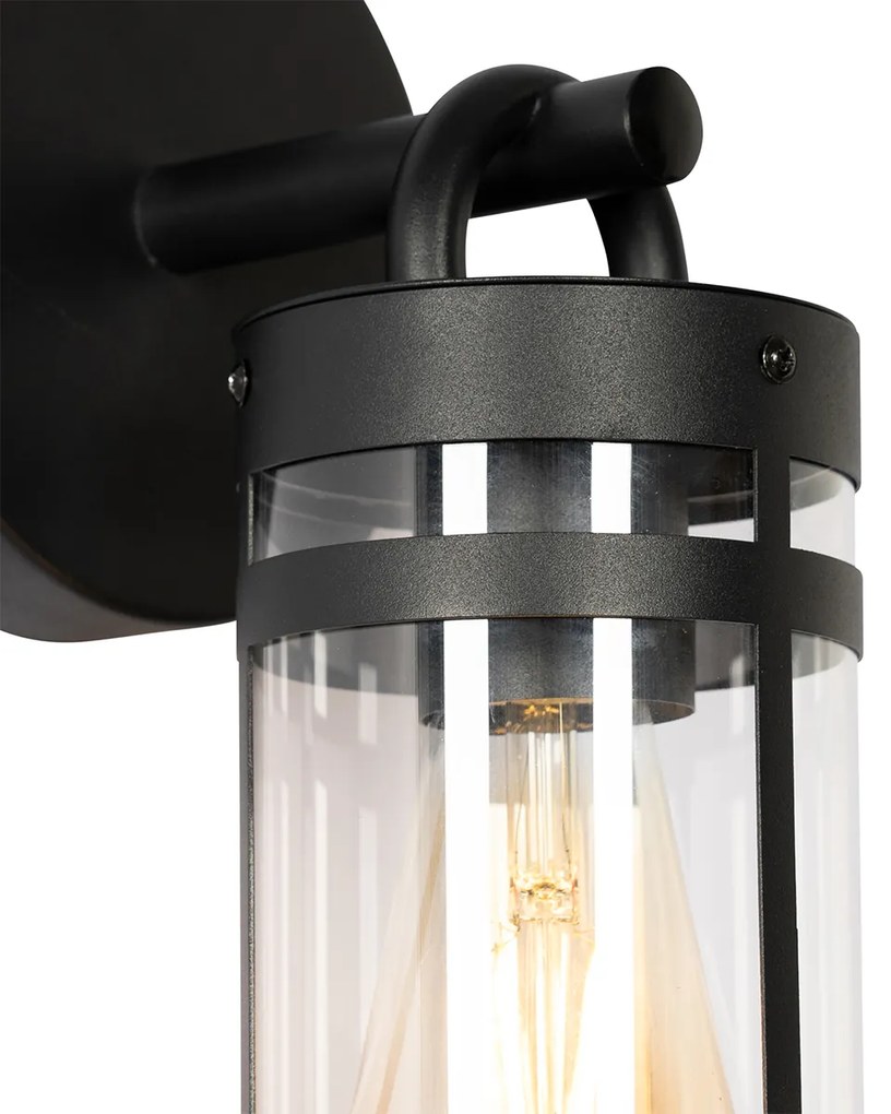 Zewnetrzna Lampa ścienna zewnętrzna czarna IP44 z czujnikiem zmierzchu - RubenPrzemysłowy Oswietlenie zewnetrzne