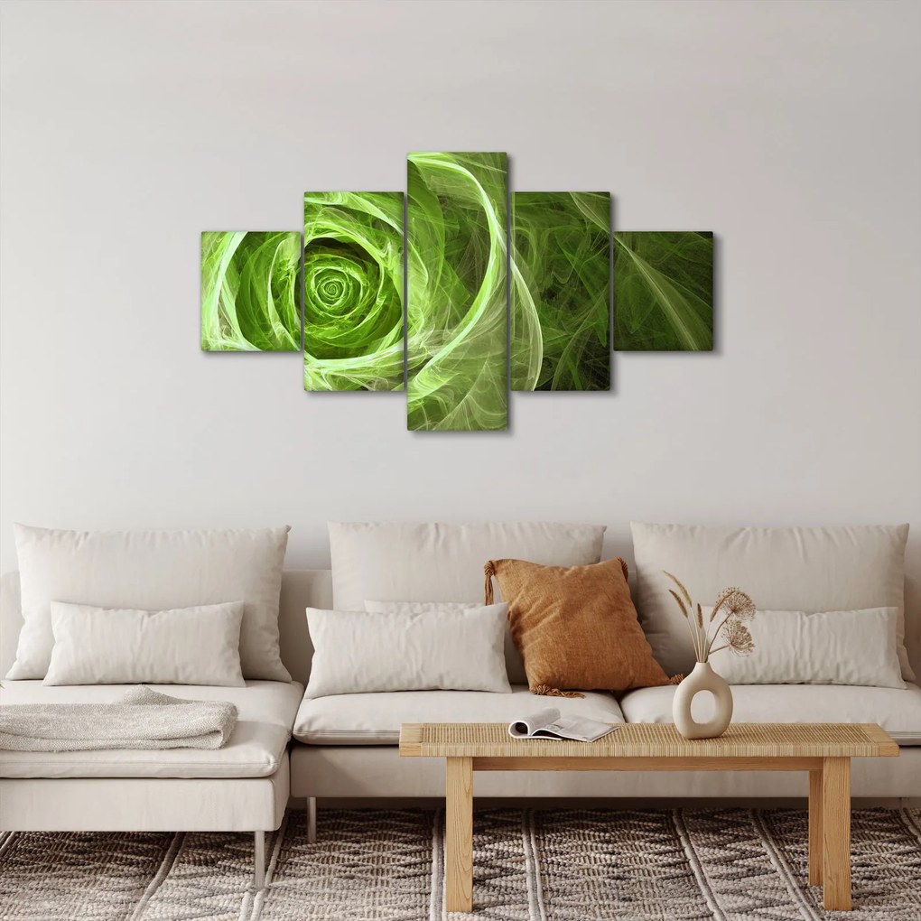 Obraz - Abstrakcyjny zielony róż (125x70 cm)