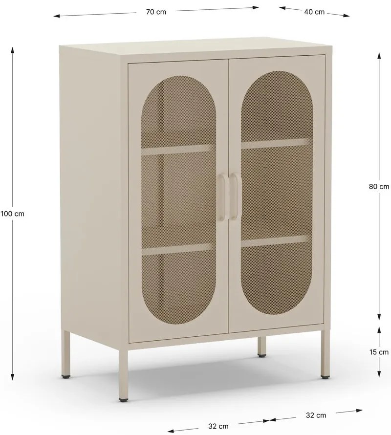 Kremowa szafka 70x100 cm Diora – Marckeric