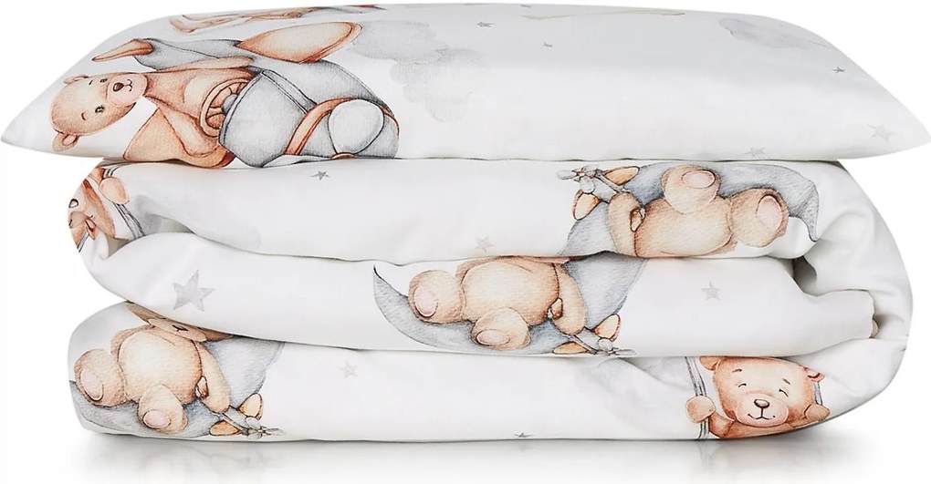 Bawełniana pościel dziecięca w misie i króliki 100x135cm