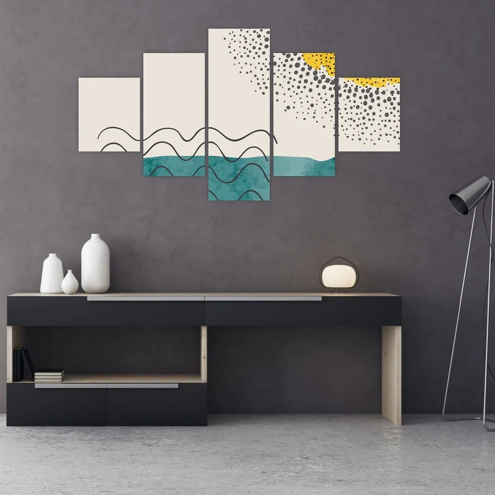 Obraz - Abstrakcyjny obraz plaży N⁰1 (125x70 cm)