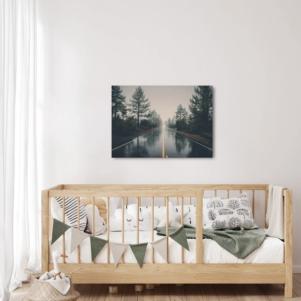 Obraz drogi w deszczu (70x50 cm)