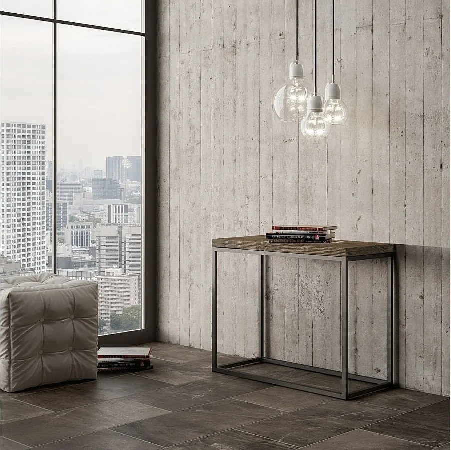 Otwór konsoli 90x45/90 cm Nordica Libra Struktura orzecha włoskiego Antracyt