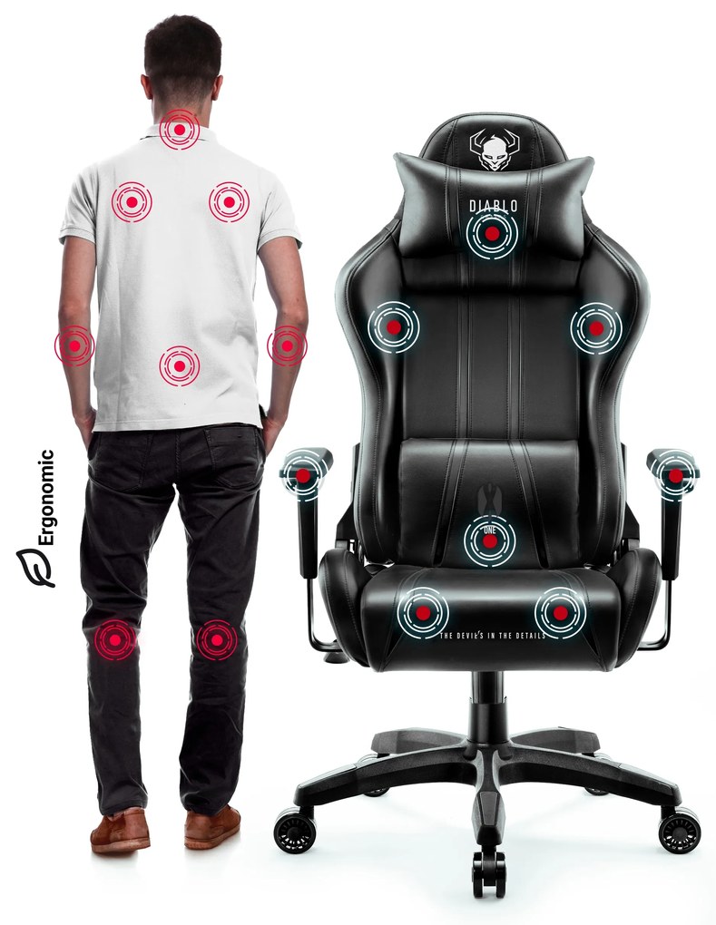 Fotel gamingowy czarny Diablo X-One 2.0 Normal Size