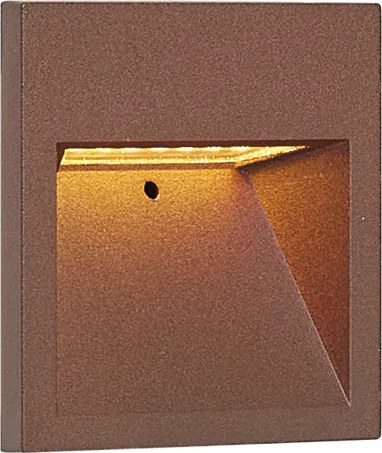 Nowoczesny kinkiet rdzawobrązowy kwadratowy z LED IP54 - Gem