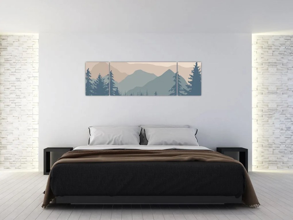 Obraz - Góry Turkusowe N⁰2 (170x50 cm)