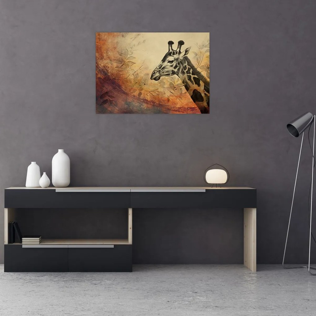 Obraz - Żyrafa, malarstwo (70x50 cm)