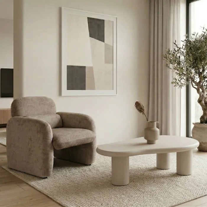 Stolik Kawowy EDME 128 cm Biały Nowoczesny