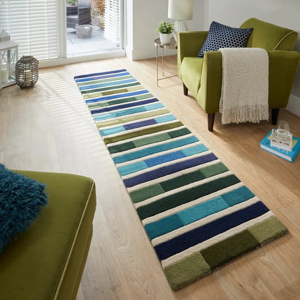 Zielony dywan wełniany 230x60 cm Piano – Flair Rugs