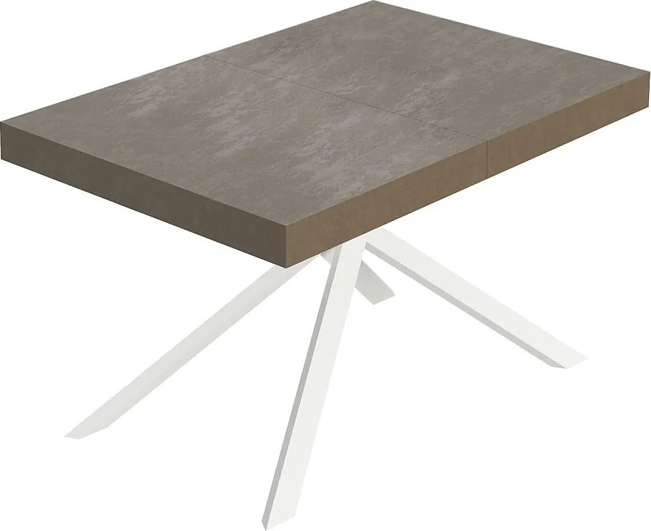 Stół rozkładany Niket gołębioszary 120/224x90 cm z białymi nogami