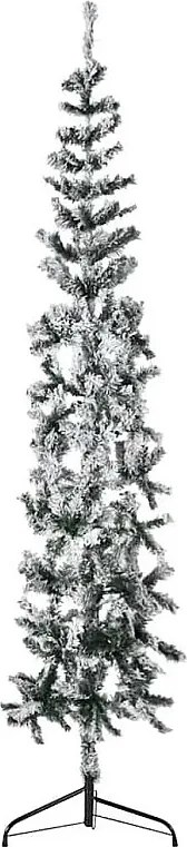 Sztuczna, smukła choinka bożonarodzeniowa z sztucznym śniegiem 210 cm