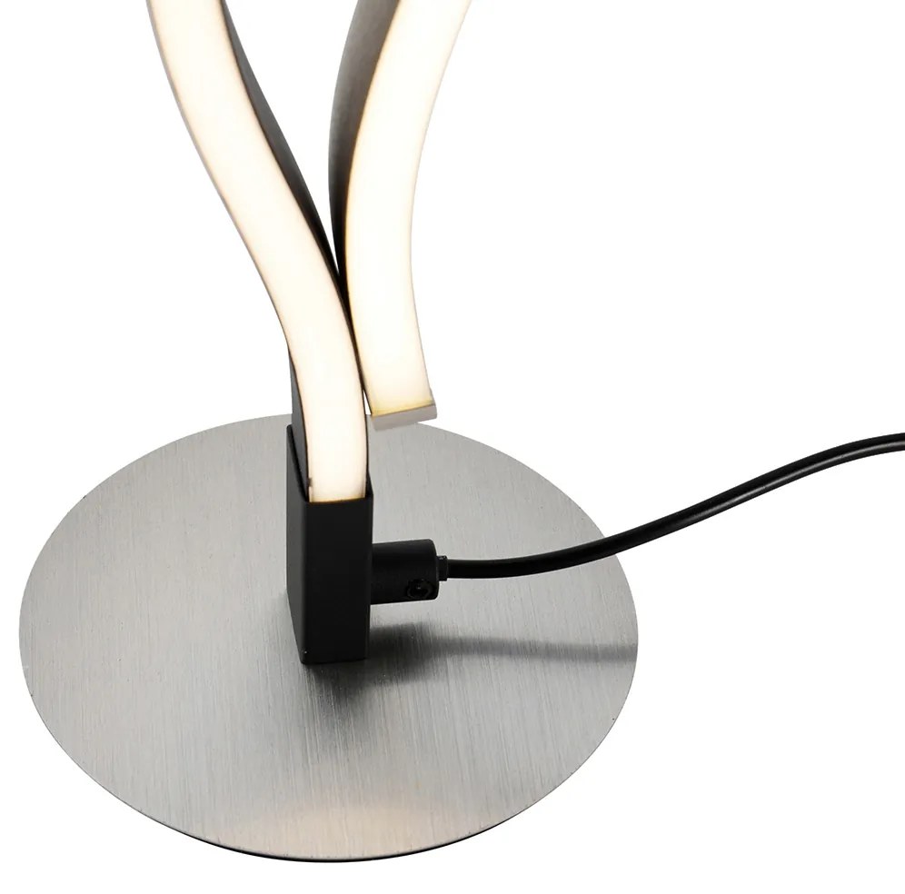 Design tafellamp zwart met zilver incl. LED dimbaar - BlazeDesignerski Oswietlenie wewnetrzne