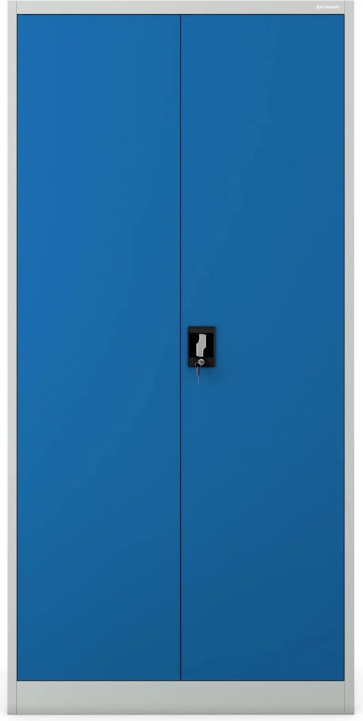 Szafa biurowa Jan dwudrzwiowa 90x40x185 cm szary/niebieski