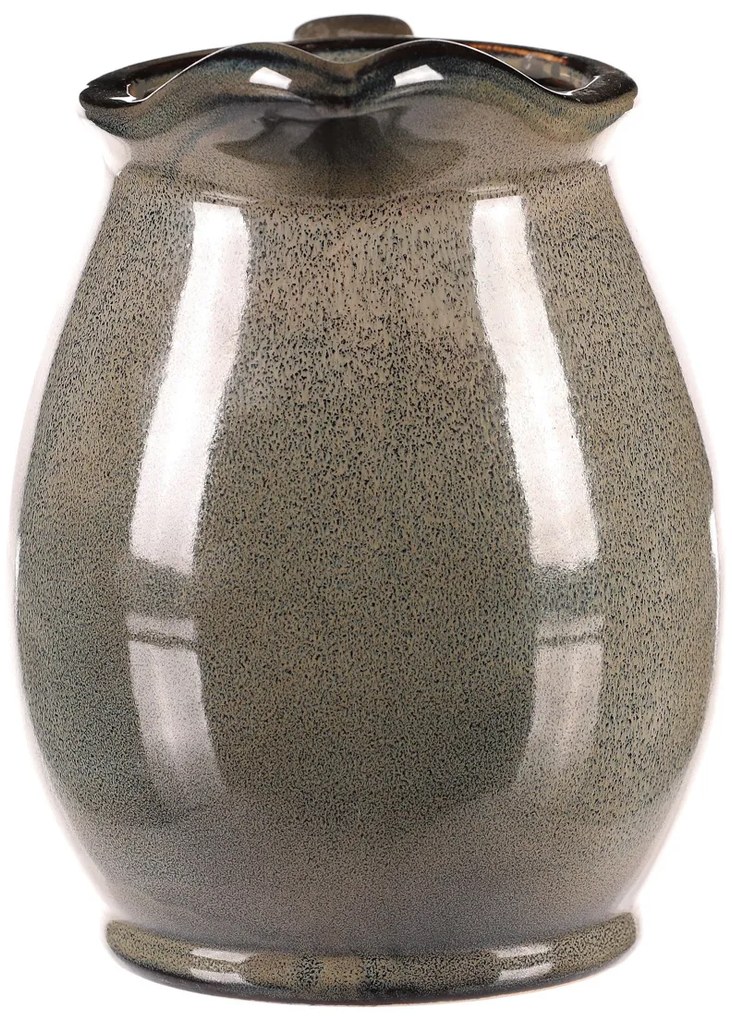 Dzbanek ceramiczny szary, 13 x 14 x 17 cm, mały, 17 cm