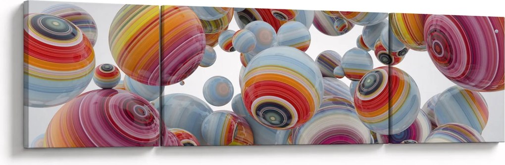 Obraz malowanych kulek (170x50 cm)