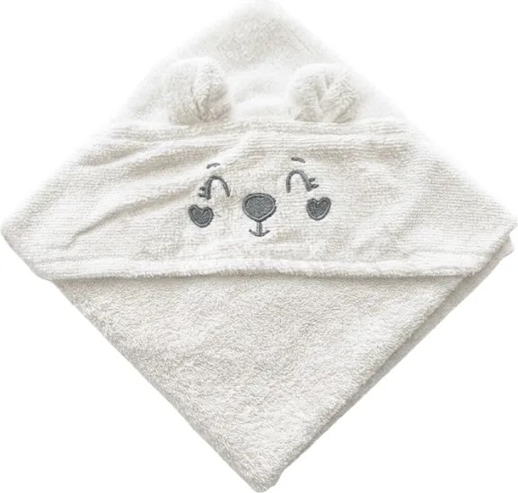 Ręcznik kąpielowy dziecięcy z kapturem NUBI 75x75 cm, biały