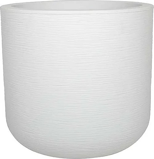 Okrągły plastikowy doniczka Graphit Up w kolorze białym z efektem bielenia - Ø 40 cm