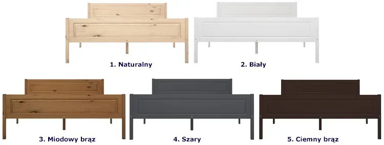 Małżeńskie łóżko z litego drewna sosny 160x200 F8-R54