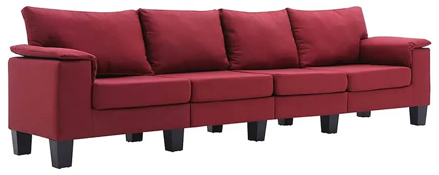 4-osobowa sofa czerwone wino z podłokietnikami - Ekilore 4Q