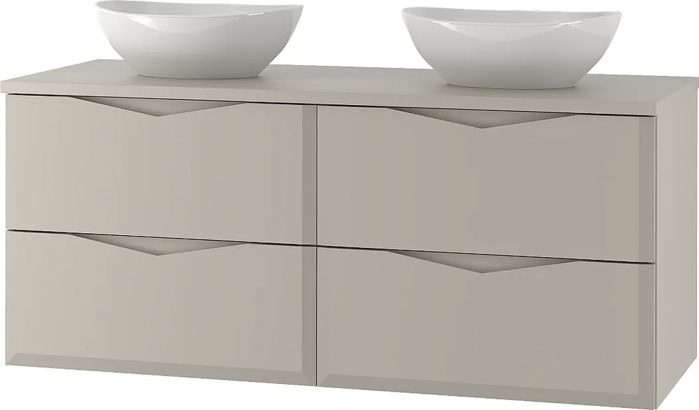 Kaszmirowy Zestaw Łazienkowy 120cm Szafka z Blatem Umywalka Delica