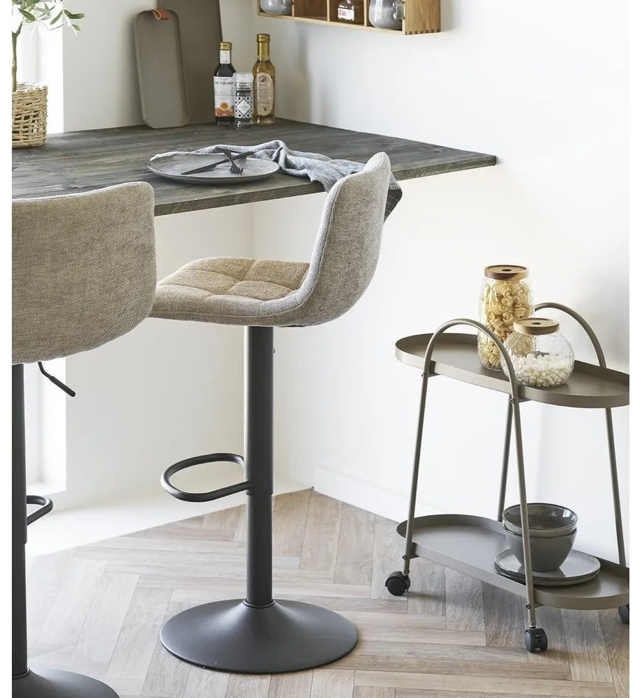 Beżowy tapicerowany hoker z regulowaną wysokością (wysokość siedziska 61 cm) Middelfart – House Nordic