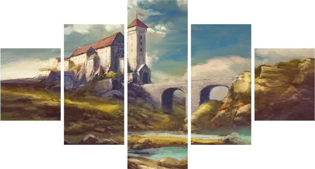 Obraz - Średniowieczny zamek (125x70 cm)