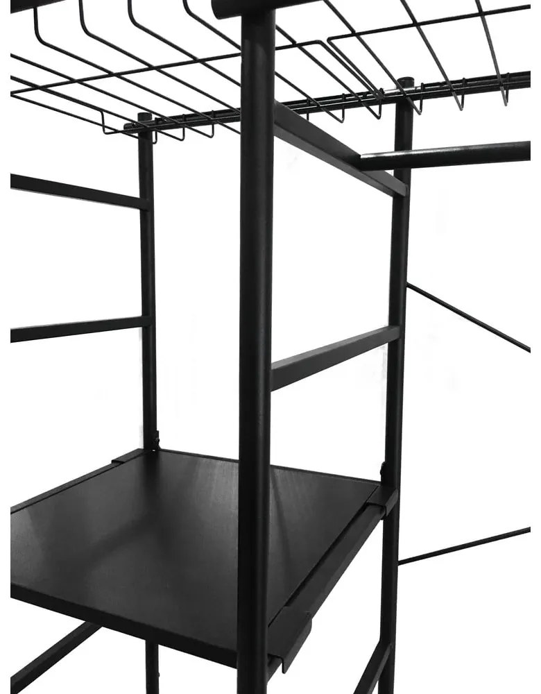 Czarny regał do szafy garderobianej Kave Home Storn, wys. 182 cm