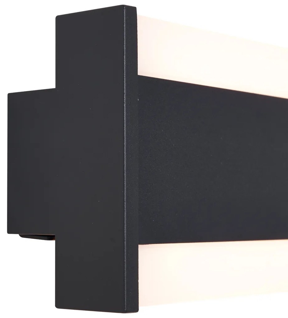 Nowoczesna lampa ścienna czarna 30cm z LED CCT IP54 - Vanya