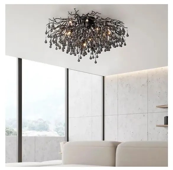 Paul Neuhaus 8092-18 - Przysufitowy żyrandol ICICLE 14xG9/40W/230V Ø 100 cm czarny