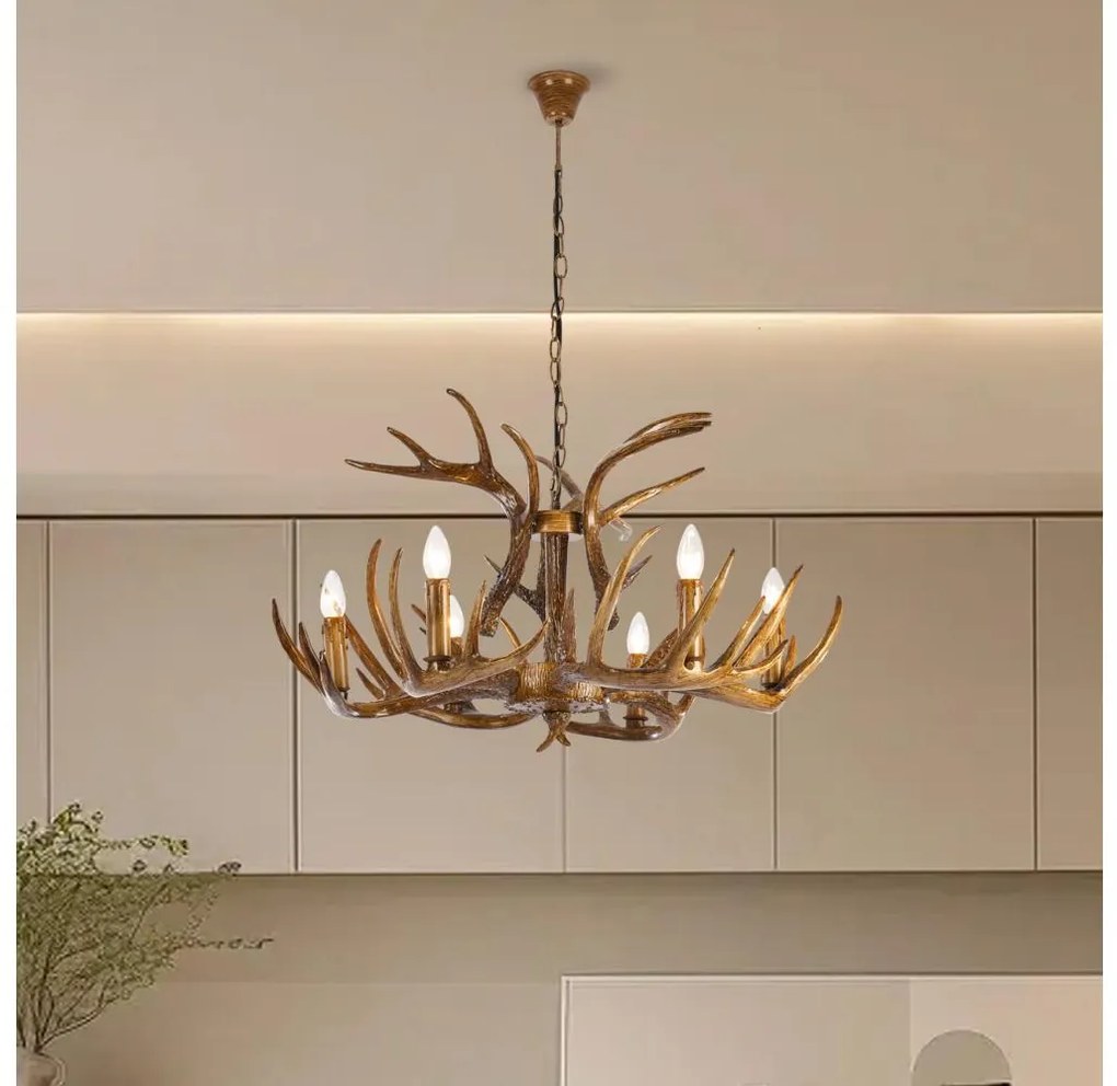 Brilagi - Żyrandol na łańcuchu DEER 6xE14/10W/230V, śr. 80 cm, poroże