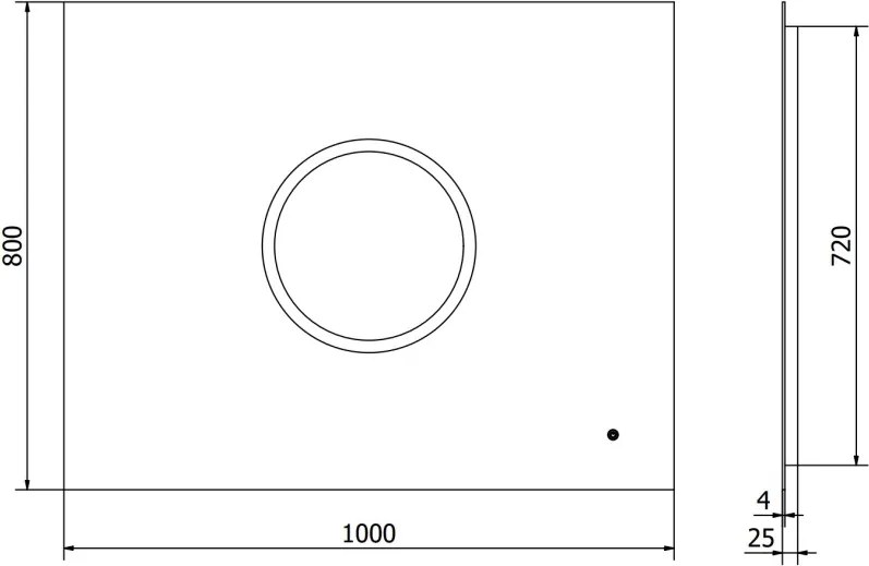 Mexen Koga lustro łazienkowe podświetlane 100 x 80 cm, LED 6000K, antypara - 9821-100-080-611-00