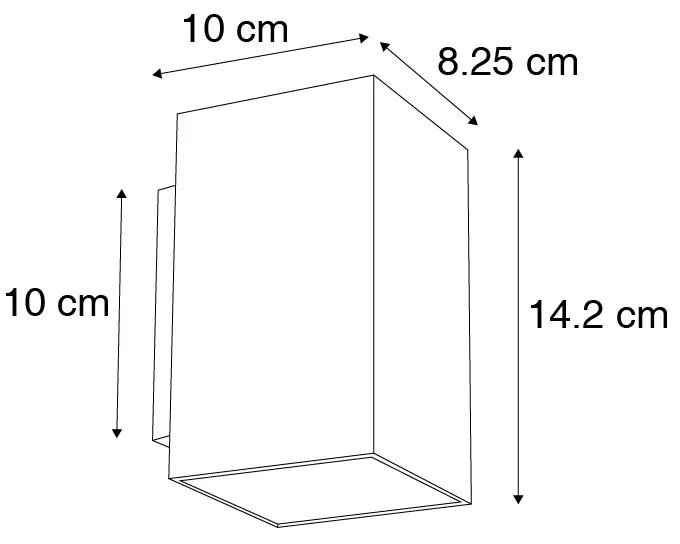 Zestaw 2 Nowoczesnych lamp ściennych czarnych kwadratowych 2-światłowych - Sandy Nowoczesny Oswietlenie wewnetrzne