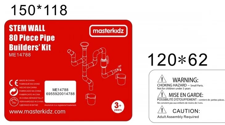Masterkidz system rur do tablicy stem 80 elementów
