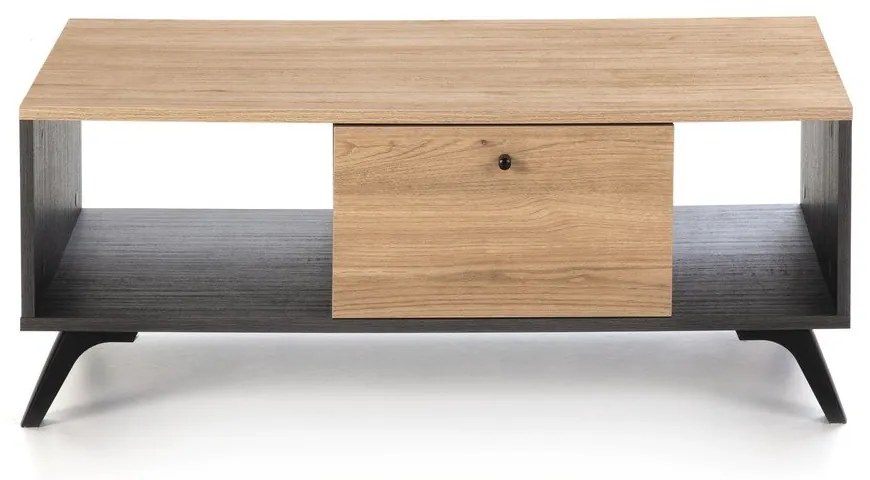 Stolik z blatem w dekorze dębu 60x100 cm Texas – Marckeric