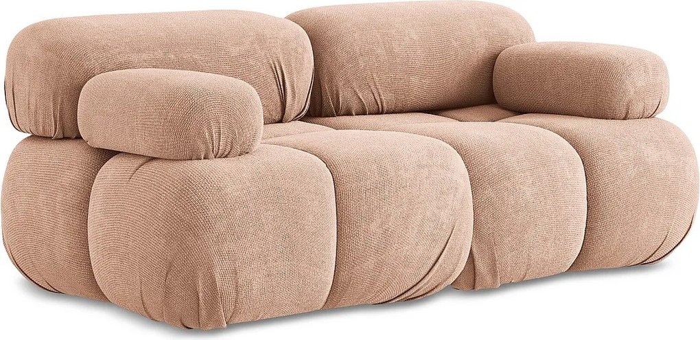 Modułowa sofa 2-osobowa - z tkaniny szenilowej - brzoskwiniowy - LOKUA