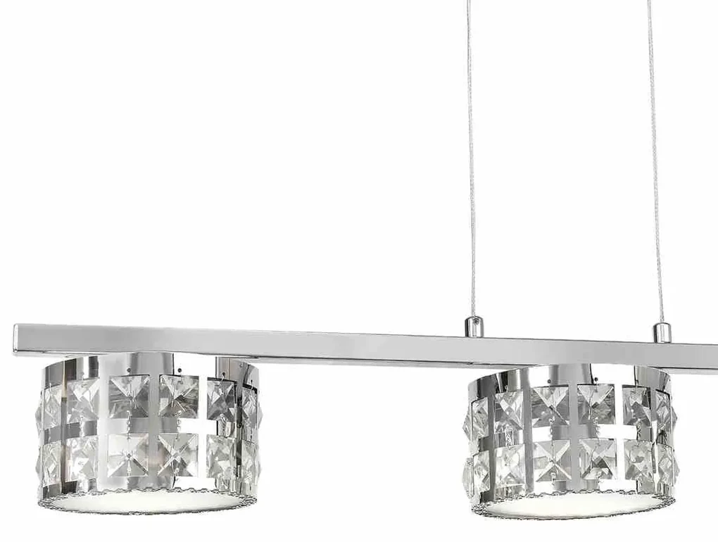 LAMPA WISZĄCA SREBRNA, Z KRYSZTAŁAMI ALEX 3X5W LED