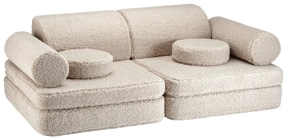Jasnobrązowa sofa dla dzieci z materiału bouclé 132 cm Settee – Wigiwama