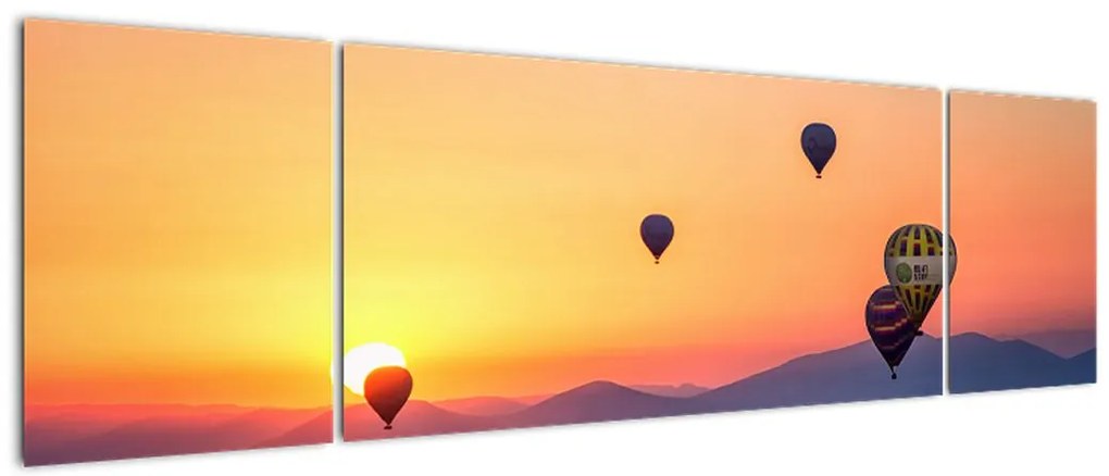 Obraz balonów na ogrzane powietrze (170x50 cm)