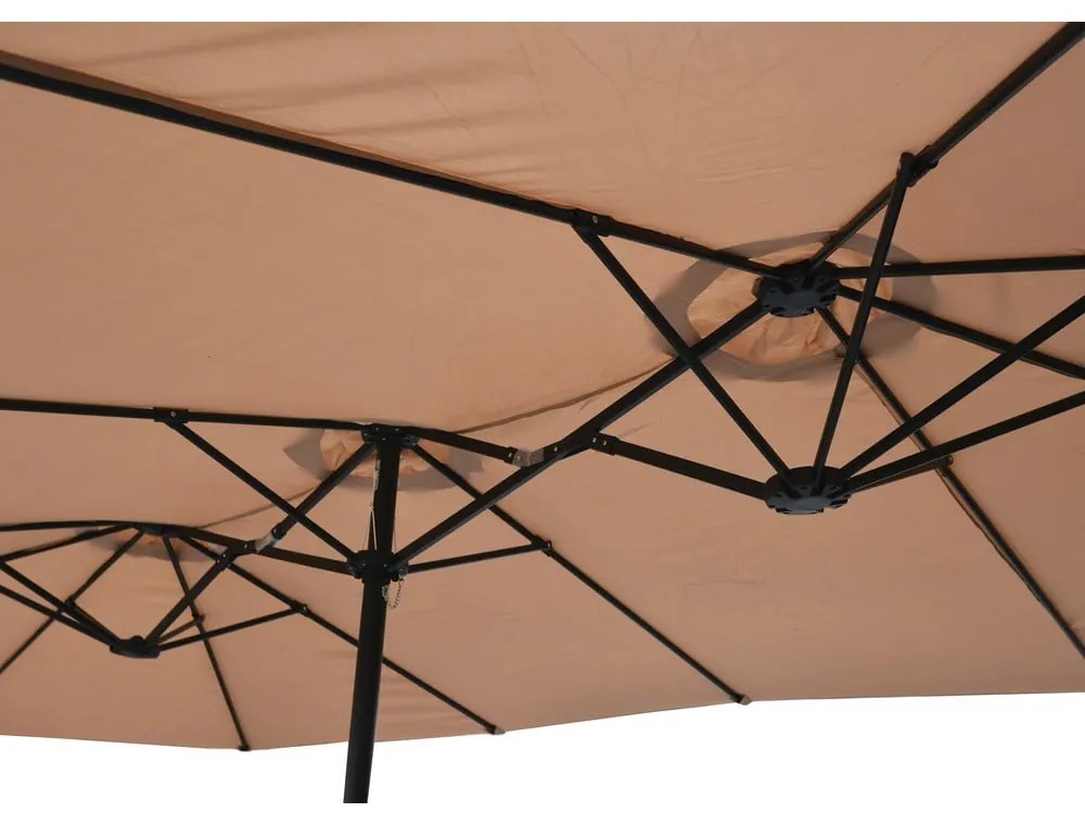 Beżowy parasol ogrodowy 456x270 cm Double – Rojaplast