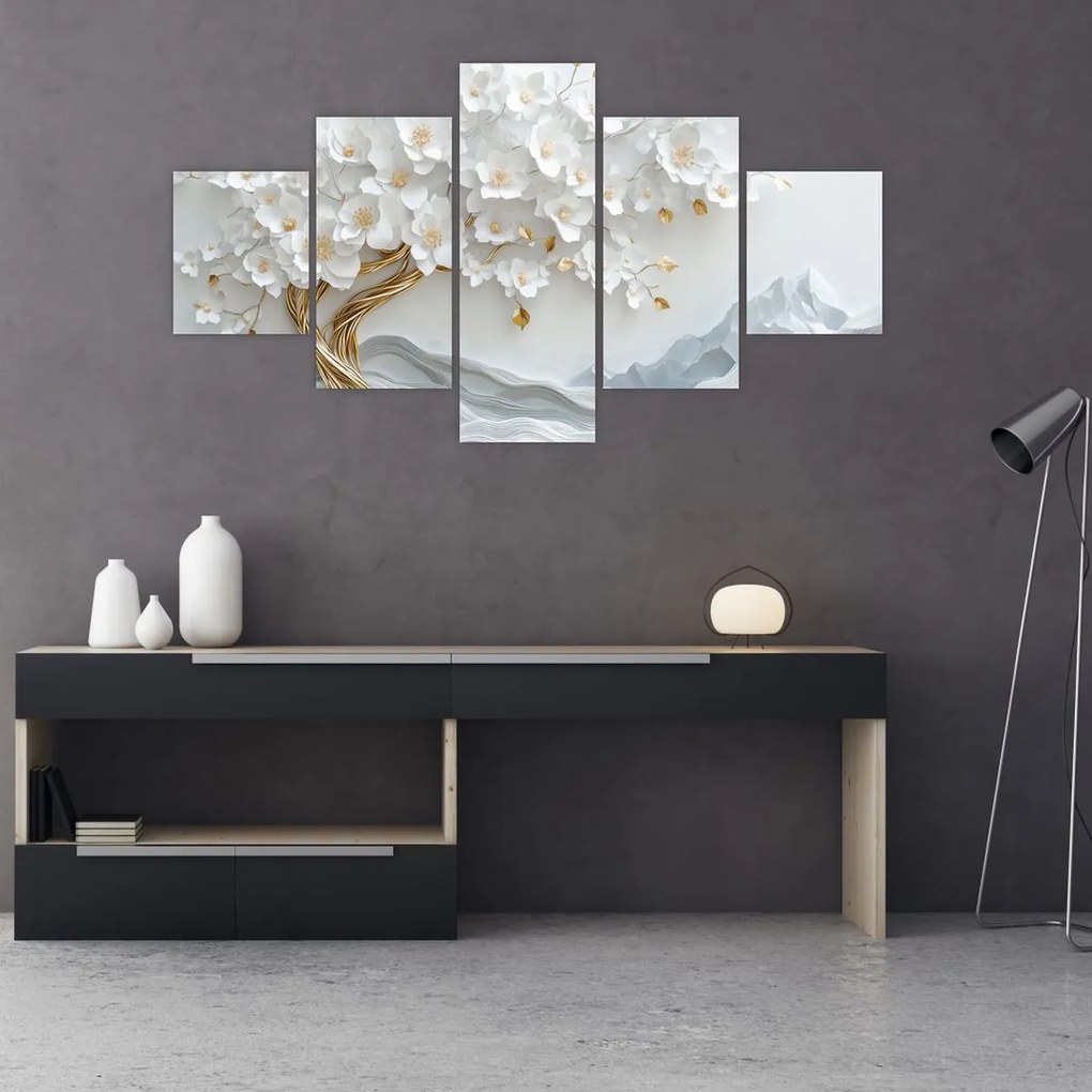 Obraz – Eleganckie drzewo życia 3D (125x70 cm)