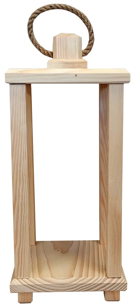 Lampion drewniany latarnia 40cm uchwyt baza pod stroik dekoracja + nóżki