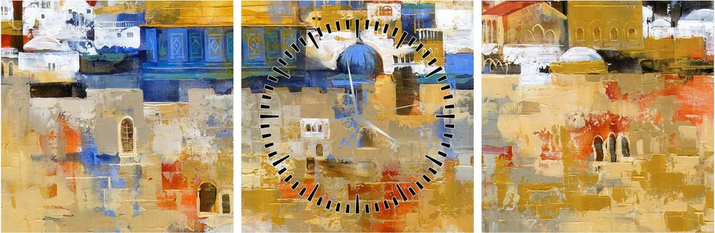Obraz - Ściana płaczu, Jerozolima, Izrael (z zegarem) (90x30 cm)
