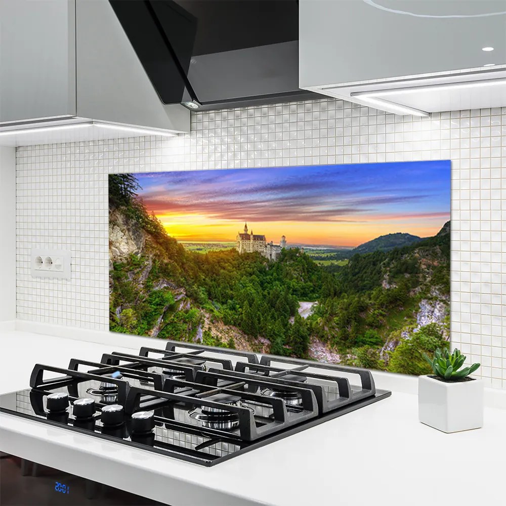 Szkło do Kuchni na Ścianę Majestatyczne Szczyty Górskie