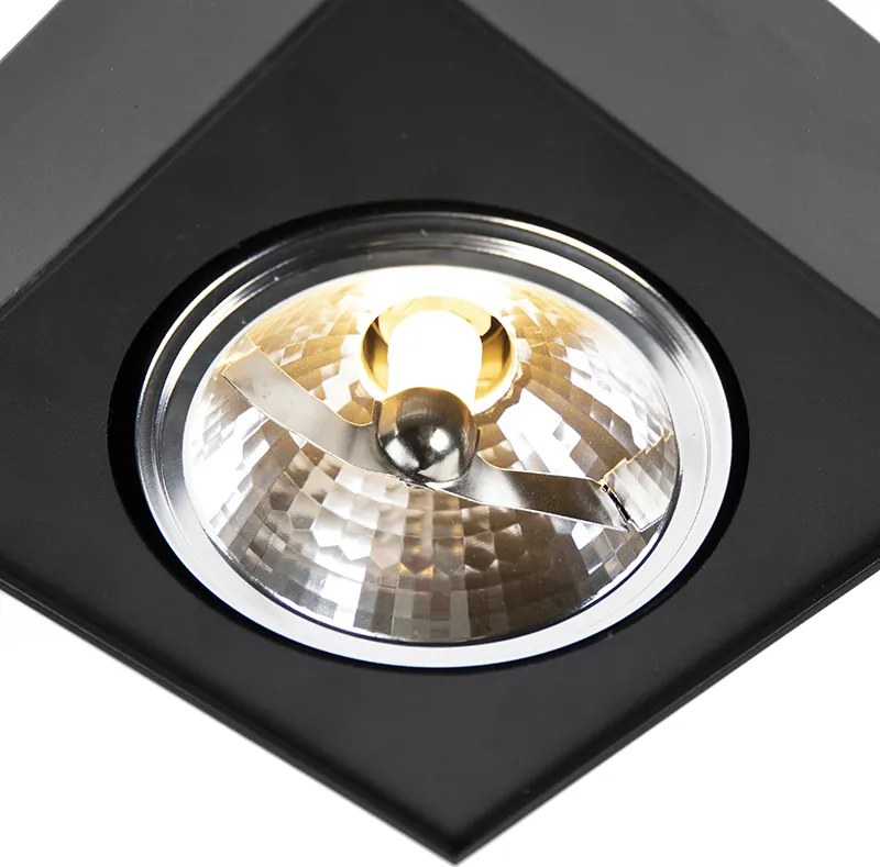 Designerski reflektor kwadratowy czarny - Kaya